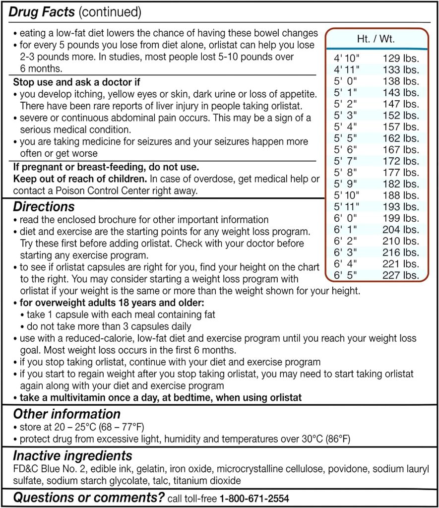 alli Diet Weight Loss Supplement Pills, Orlistat 60mg Capsules, 170 Count