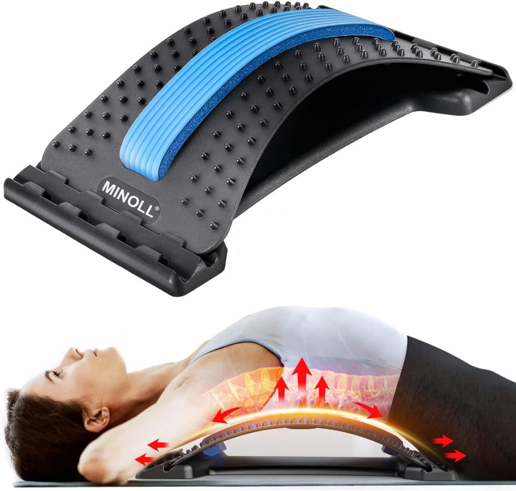 Back Stretcher for Lower Back Pain Relief, 3 Level Adjustable Lumbar Back Cracker Board, Back Cracking/Massager Device for Scoliosis, Spine Decompression, Upper  Lower Back Support