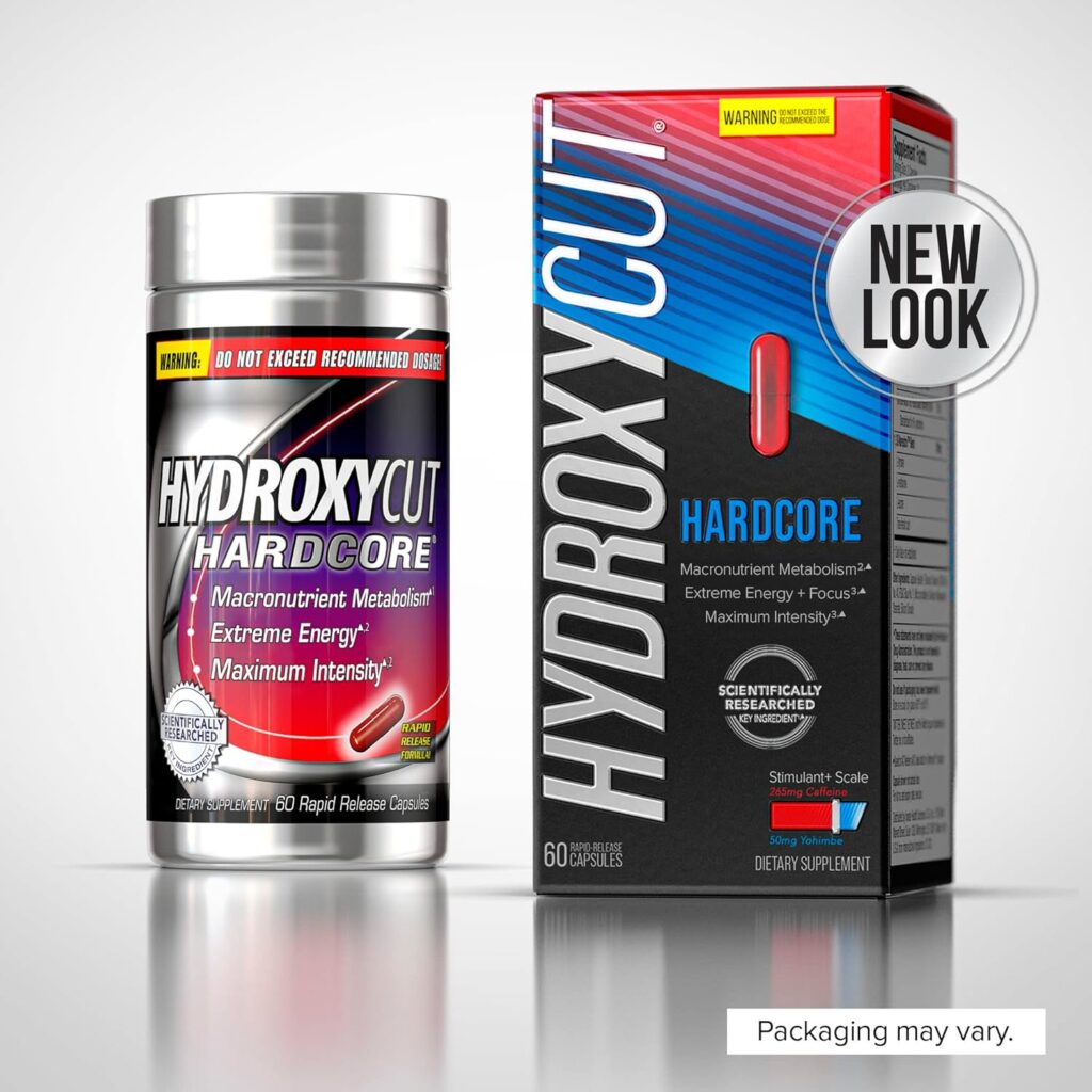 Hydroxycut Weight Loss Pills for Women  Men, Hardcore Weight Loss  Energy Pills to Lose Weight, Metabolism Booster Supplements for Weight Loss, 60 Pills