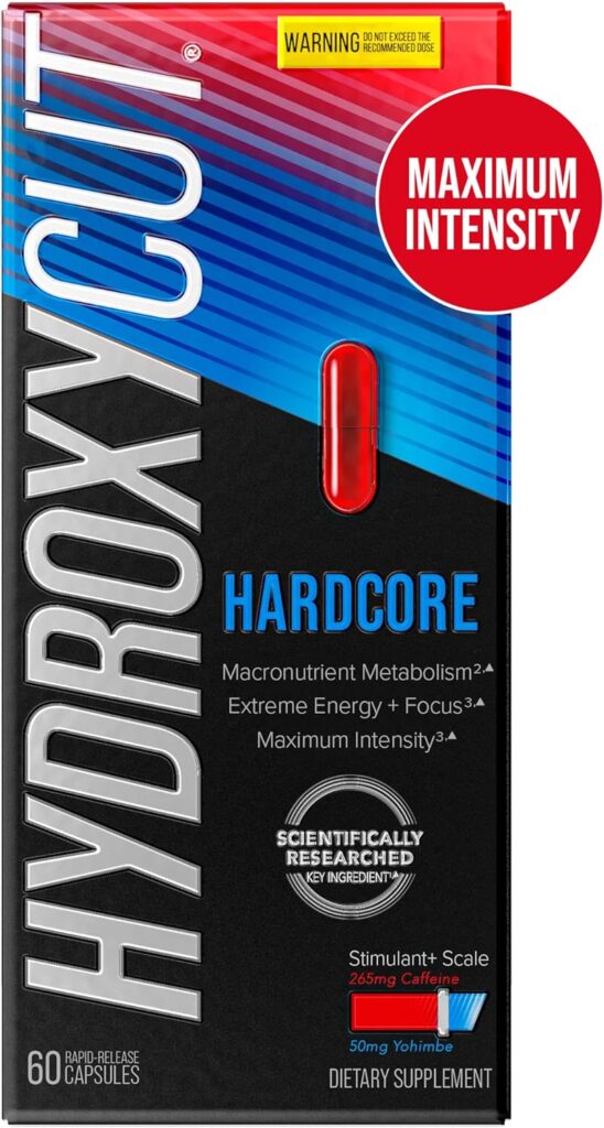 Hydroxycut Weight Loss Pills for Women  Men, Hardcore Weight Loss  Energy Pills to Lose Weight, Metabolism Booster Supplements for Weight Loss, 60 Pills