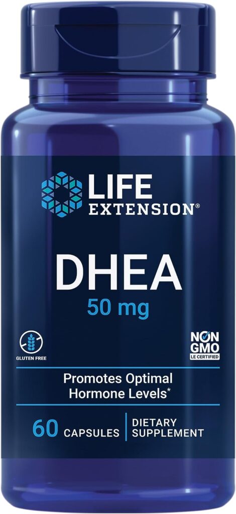 Life Extension DHEA - For Hormone Balance, Immune Support, Anti-Aging, Cardio, Circulatory  Bone and Sexual Health - Dehydroepiandrosterone For Memory Support - Non-GMO - 60 Capsules