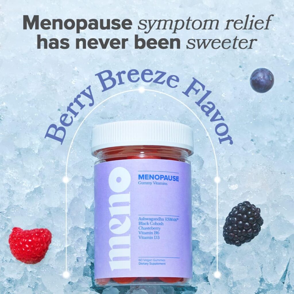 MENO Gummies for Menopause, 30 Servings (Pack of 1) - Hormone-Free Menopause Supplements for Women With Black Cohosh  Ashwagandha KSM-66 - Helps Alleviate Hot Flashes, Night Sweats,  Mood Swings