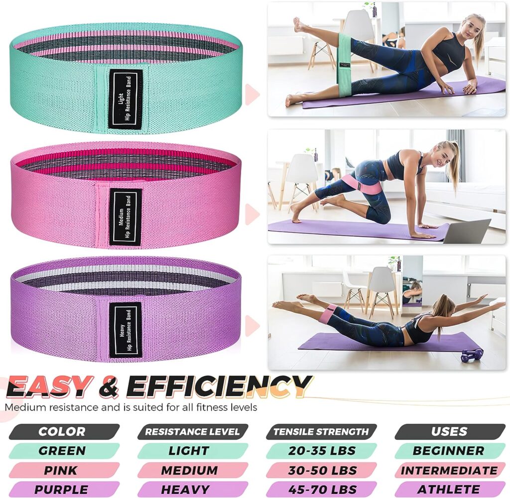 Resistance Bands, Exercise Workout Bands for Women and Men, 5 Set of Stretch Bands for Booty Legs, Pilates Flexbands