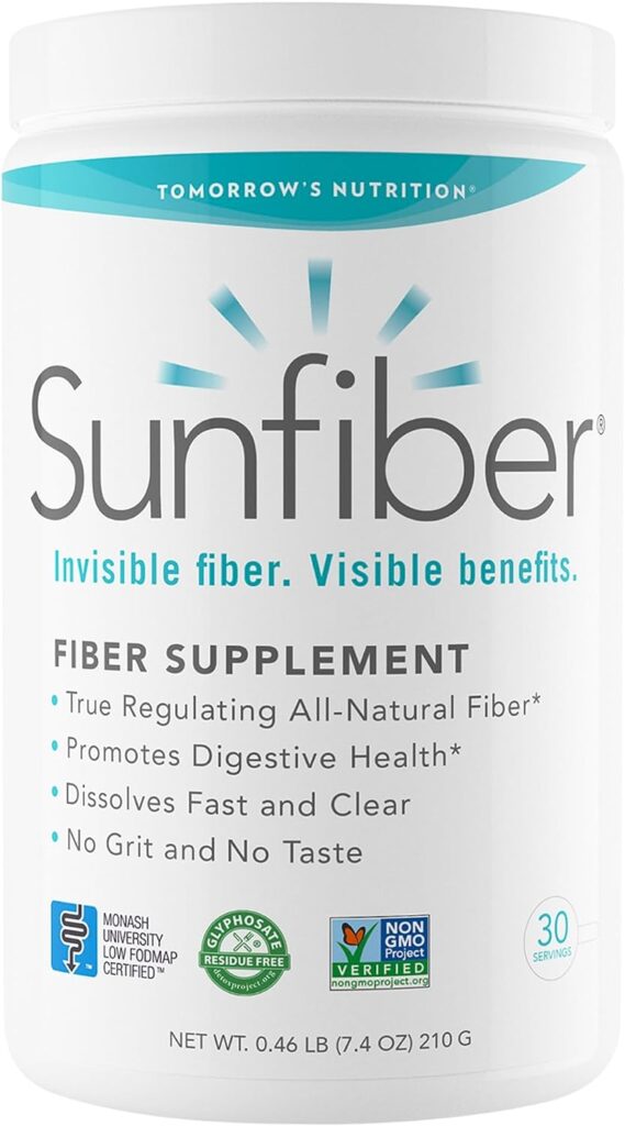 Tomorrows Nutrition, Sunfiber, Prebiotic Fiber Supplement for Digestive Health, Low FODMAP, Gluten-Free, Unflavored, 7.4 oz