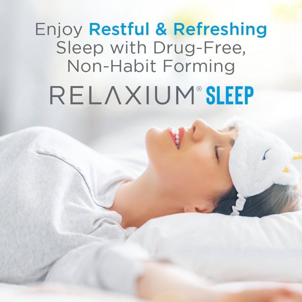 Relaxium Sleep Aid, 30-Day Supply, Non-Habit Forming, Sleep Supplement for Longer Sleep  Stress Relief, Drug-Free, with Magnesium, Melatonin, GABA, Chamomile,  Valerian (60 Vegan Capsules)