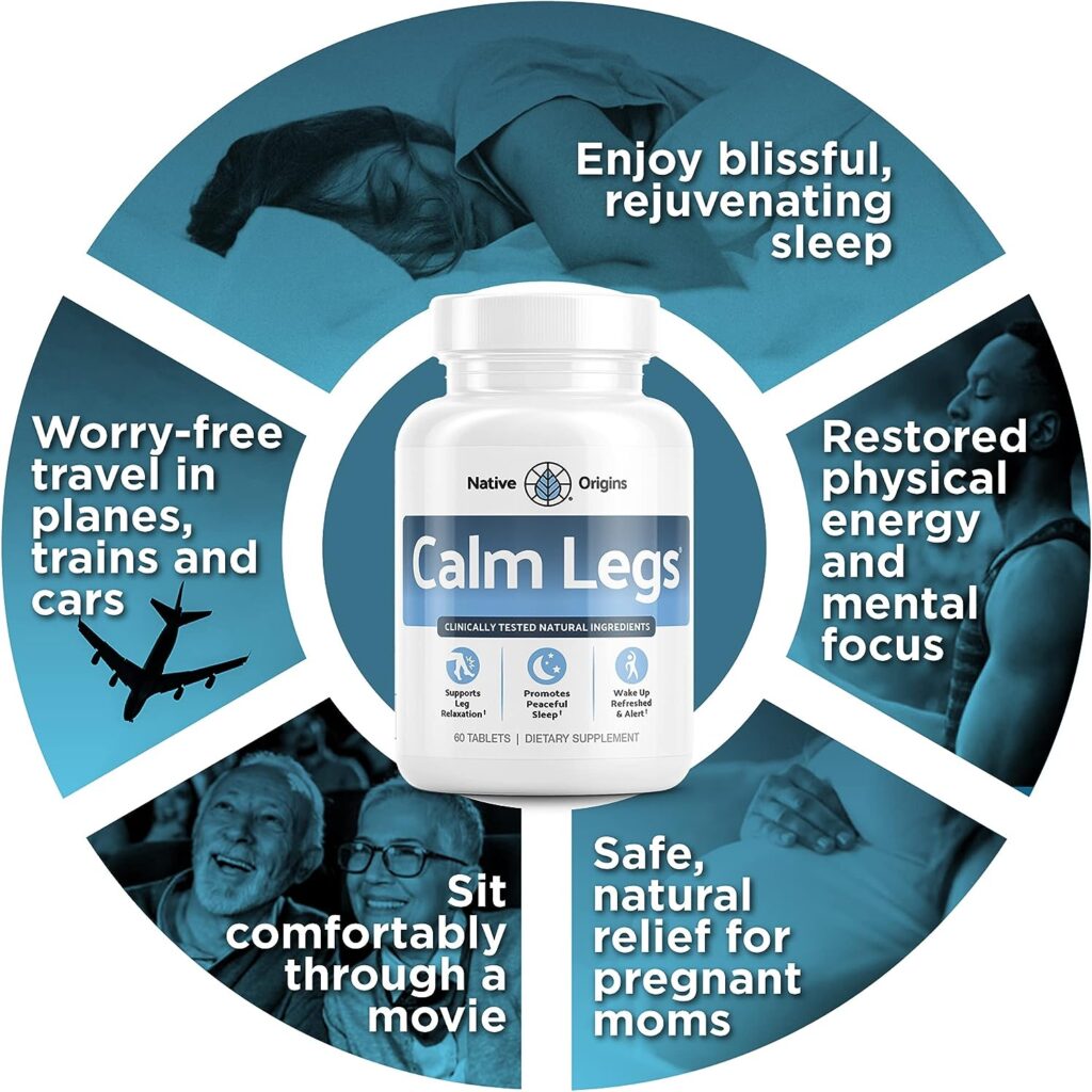 Calm Legs Natural for Natural Itching, Crawling, Tingling and Agitated Leg with Iron, Magnesium, and Valerian Root (60 Tablets)…