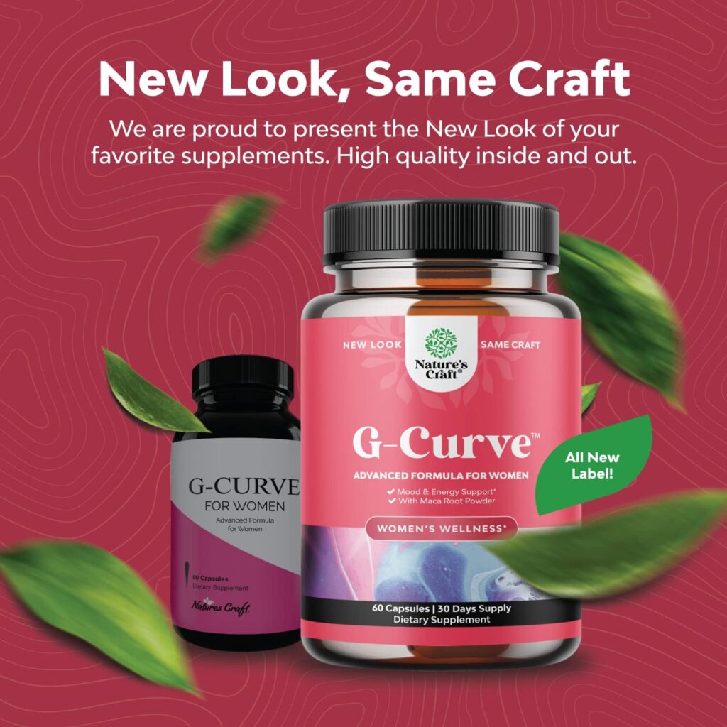 Natures Craft G-Curve Butt and Breast Enhancement Pills - Herbal Enhancer May Support Body Sculpting Curves with Saw Palmetto Extract Horny Goat Weed for Women *Results Vary 60 Count